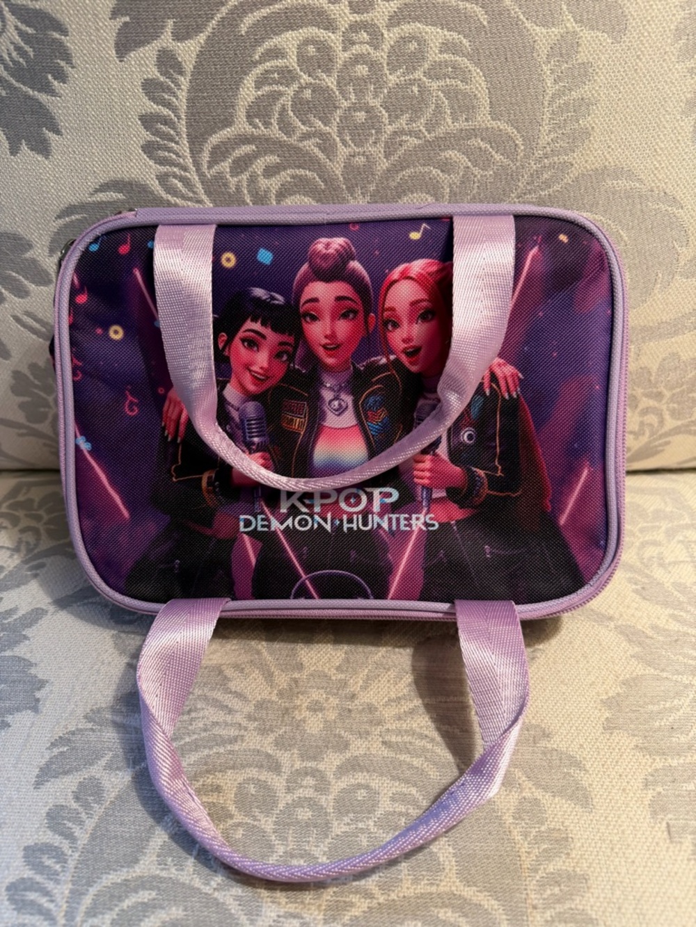 K-Pop Demon Hunters Insulated Lunch Bag Purple School Lunchbox Cosplay Anime